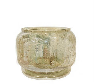 Blown Glass Jar with Special Glaze, Gold