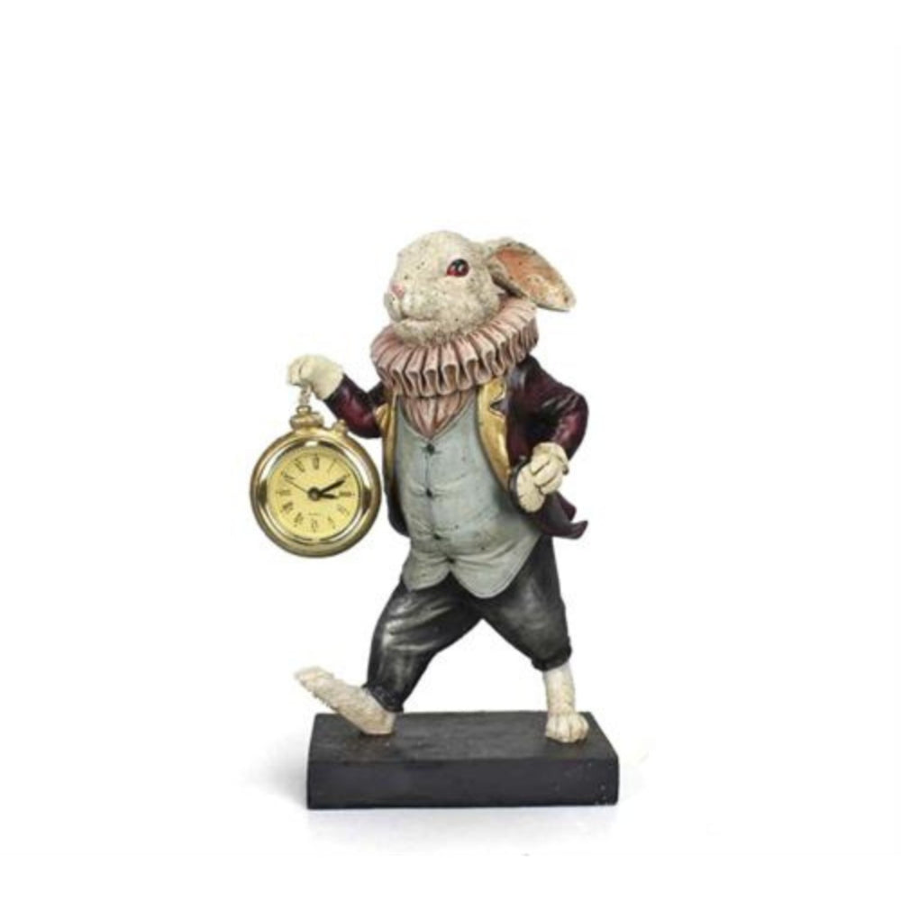 Decorative hare, baroque style, with clock