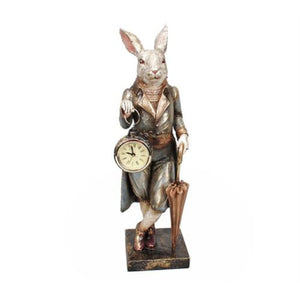 Decorative hare, baroque style, with clock