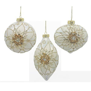 Glass ornaments 3 shapes alexandrine