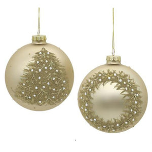 Glass ball wreath & fir tree