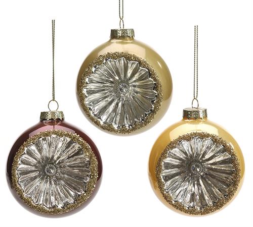 Vintage glass mirror ball ornament